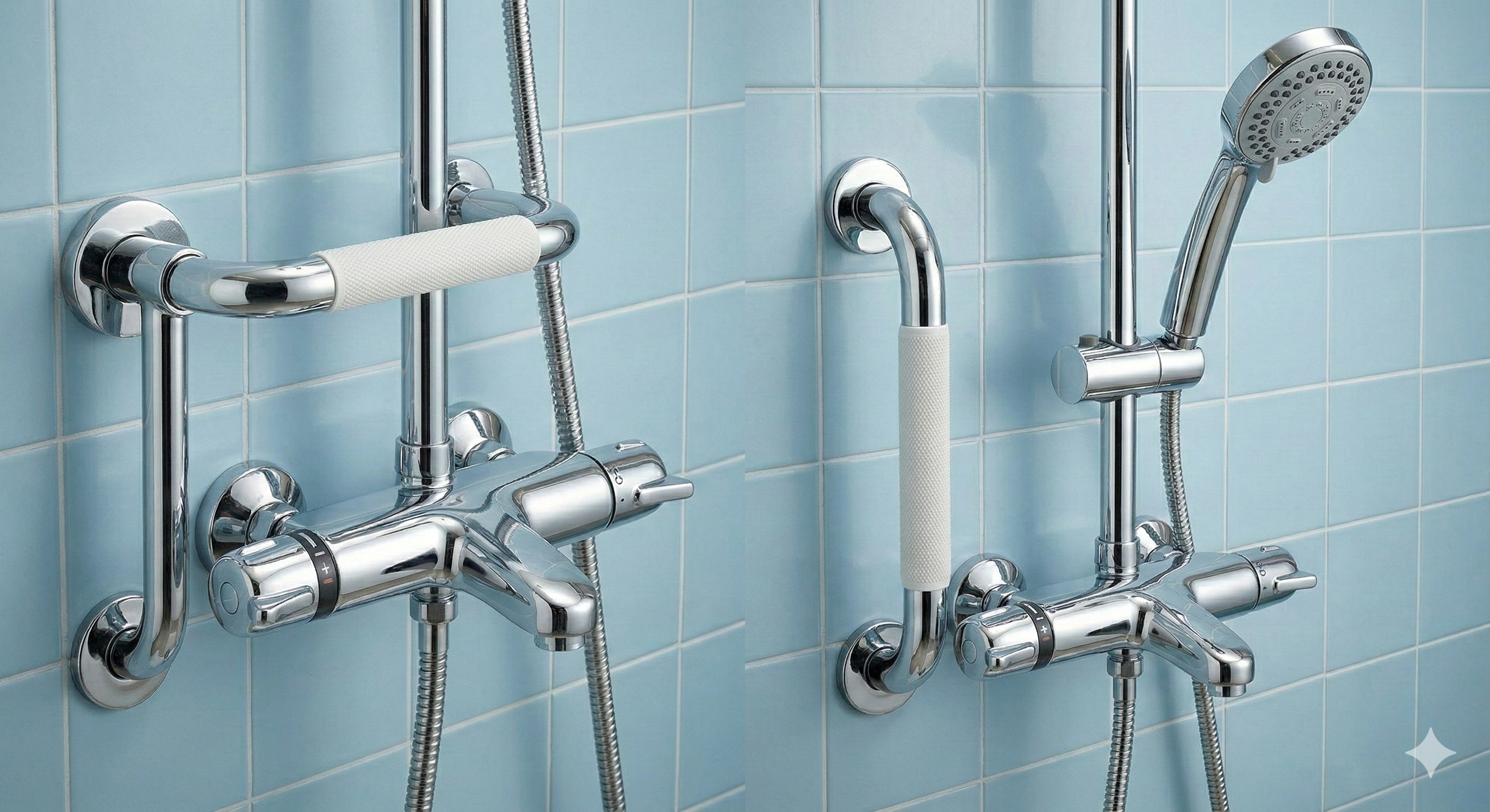 Accessoires de sécurité douche senior sans travaux : tapis antidérapant, tabouret PMR, poignée ventouse